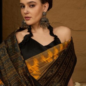KALINI Ethnic Motifs Silk Cotton Designer Ikat Saree