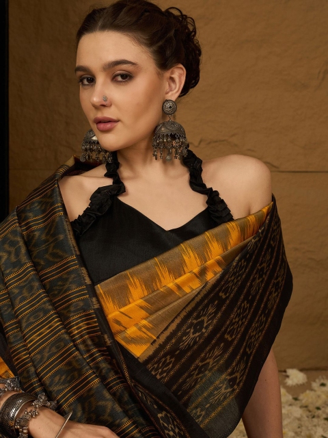 KALINI Ethnic Motifs Silk Cotton Designer Ikat Saree