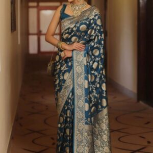 KALINI Ethnic Motifs Zari Pure Silk Banarasi Saree