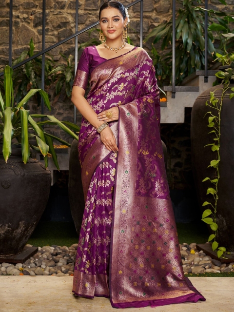 KALINI Floral Zari Banarasi Saree