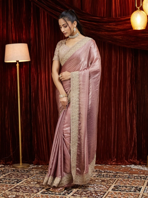 kasee Embroidered Pure Silk Saree