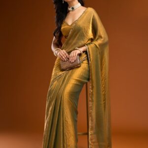 kasee Solid Beads and Stones Saree
