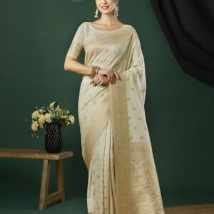 KAYOMMI Woven Design Zari Pure Silk Banarasi Saree