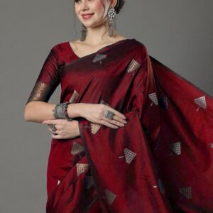 Kriyansh Women Maroon Sarees
