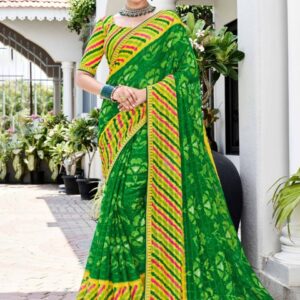 Laxmipati Embellished Floral & Strips Printed Saree