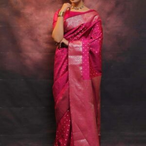 Lookmark Ethnic Motifs Woven Design Zari Cotton Silk Banarasi Saree