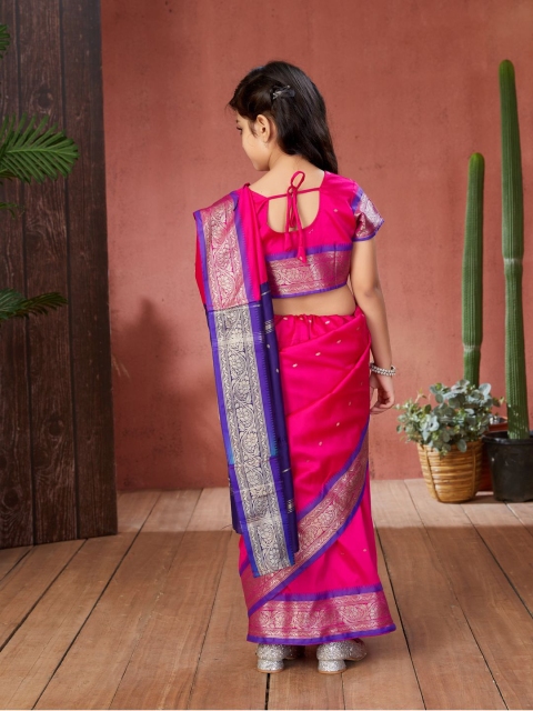Mandara Girls Woven Design Zari Banarasi Saree
