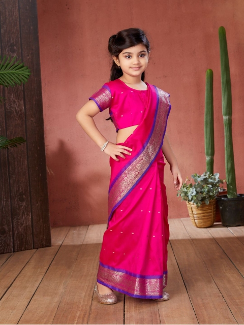 Mandara Girls Woven Design Zari Banarasi Saree