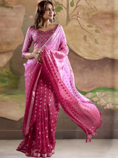 Mandara Woven Design Poly Georgette Banarasi Saree