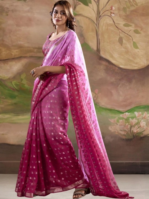 Mandara Woven Design Poly Georgette Banarasi Saree