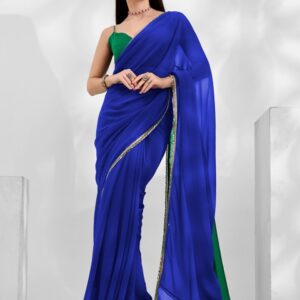 Mitera Colourblocked Zari Saree