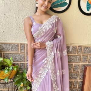 Mitera Embroidered Poly Georgette Arani Saree