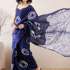 Mitera Ethnic Motifs Ready to Wear Block Print Saree