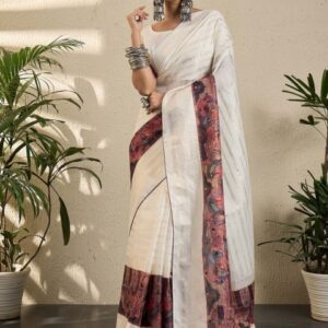 Mitera Kalamkari Silk Blend Kota Saree