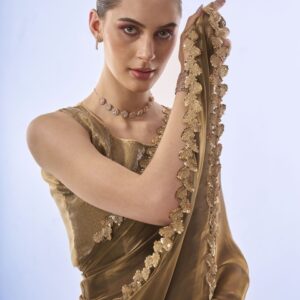 Mitera Sequinned Organza Ready to Wear Saree