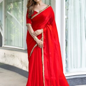 Mitera Sequinned Satin Saree