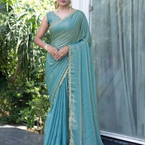 Mitera Sequinned Satin Saree