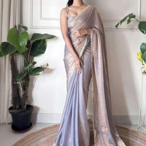 Mitera Sequinned Tissue Saree