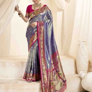 Mitera Woven Design Zari Handloom Paithani Saree