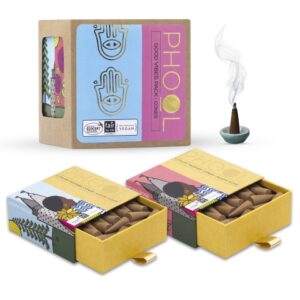 Phool Goodvibes Dhoop Cone - Indian Rose & White Cedar Incense Cones - 80 Pcs