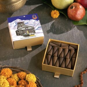 Phool Kedarnath Govind Gulab Dhoop Cone - 40 Pcs Incense Cones