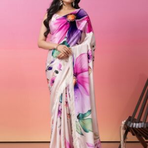 RACHNA Floral Art Silk Ready to Wear Saree