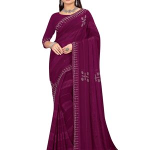 RANGRASIYA Striped Beads and Stones Saree