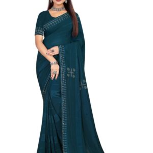 RANGRASIYA Striped Embellished Beads and Stones Saree