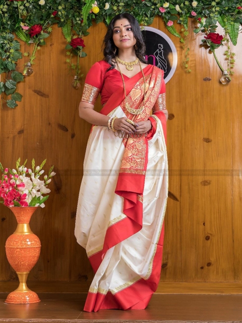 revika Woven Design Zari Pure Silk Kanjeevaram Saree