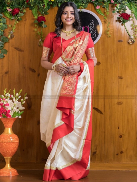 revika Woven Design Zari Pure Silk Kanjeevaram Saree