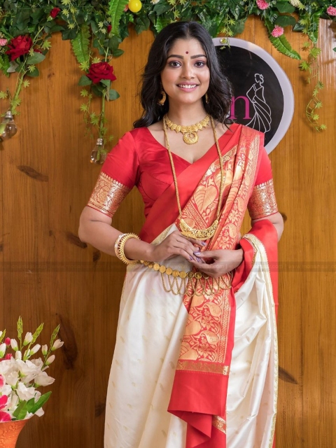 revika Woven Design Zari Pure Silk Kanjeevaram Saree