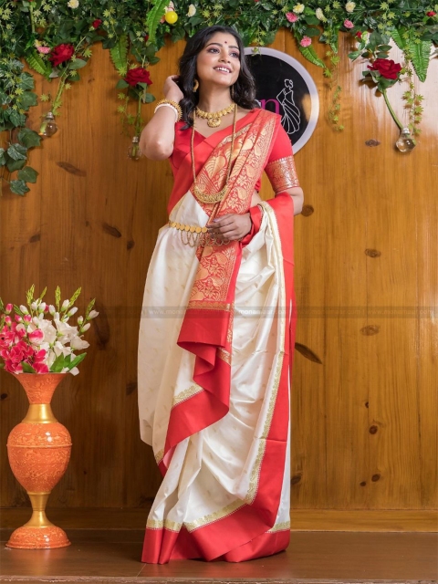 revika Woven Design Zari Pure Silk Kanjeevaram Saree