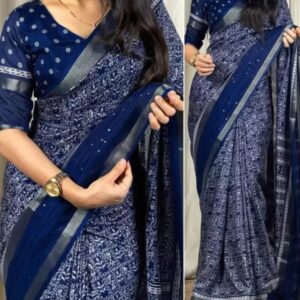 SAADHVI Printed Zari Saree