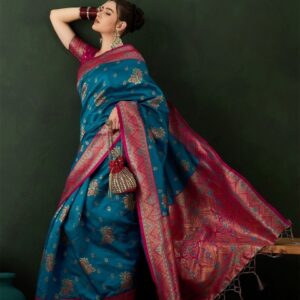 Sangria Woven Design Saree With Blouse Piece