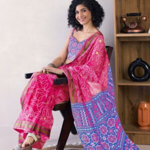 Saree mall Bandhani Ready to Wear Saree With Blouse Piece