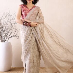 Saree mall Floral Beads and Stones Ready to Wear Sarees