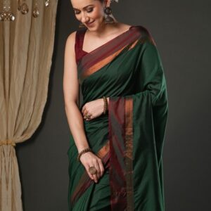 Saree mall Woven Design Zari Silk Blend Taant Sarees