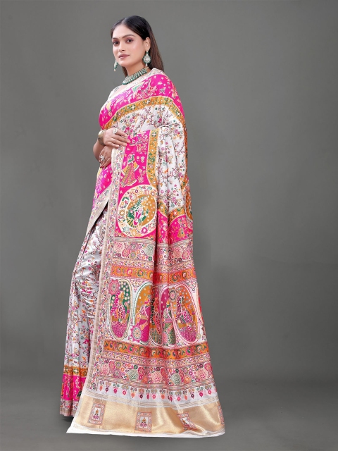 SHREE SAI FABRICS Woven Design Zari Pure Silk Banarasi Saree