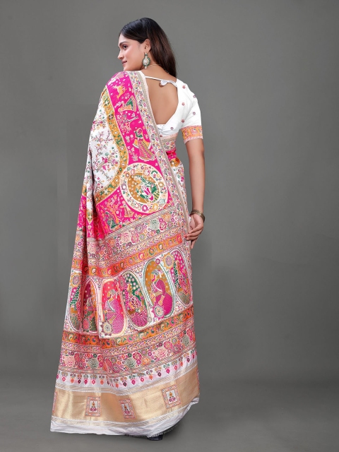 SHREE SAI FABRICS Woven Design Zari Pure Silk Banarasi Saree