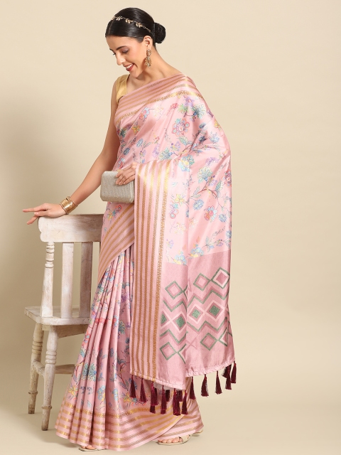 Silk Land Floral Banarasi Art Silk Digital Print Saree
