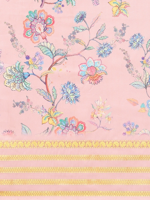 Silk Land Floral Banarasi Art Silk Digital Print Saree