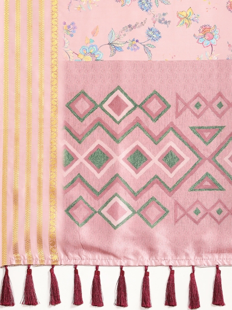 Silk Land Floral Banarasi Art Silk Digital Print Saree