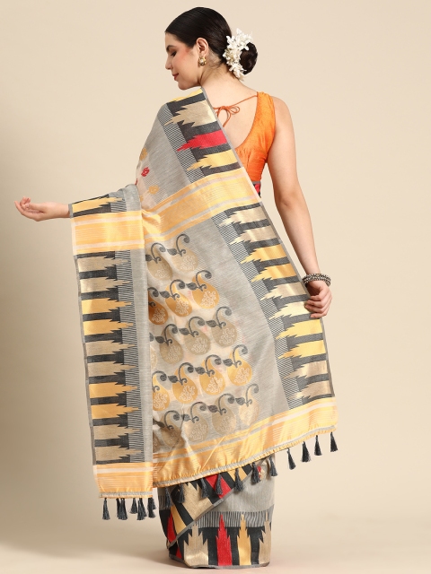 Silk Land Floral Phulkari Cotton Jamdani Saree