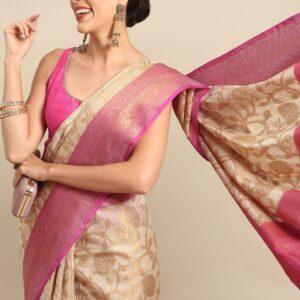 Silk Land Floral Zari Tissue Mysore Silk Saree