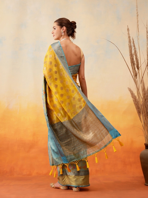 Silk Land Woven Design Zari Ready to Wear Banarasi Saree