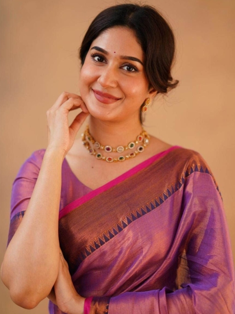 SRILOK Zari Tissue Tussar Saree