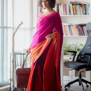 Suta Colourblocked Zari Saree