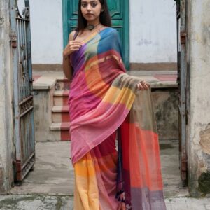 Suta Multicoloured Checked Pure Cotton Saree
