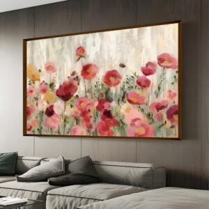 The Art House Pink & Green Floral and Botanical Wooden Wall Art