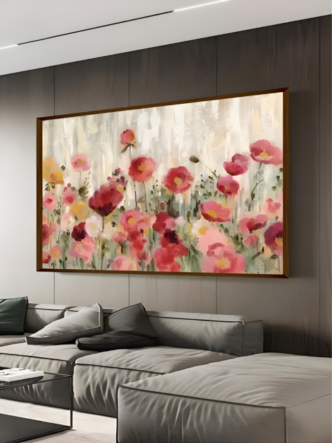 The Art House Pink & Green Floral and Botanical Wooden Wall Art